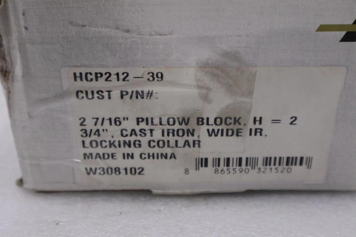 Used NEW PEER HCP212-39 DURA-ROLL PILLOW BLOCK BEARING  2-7/16" STOCK 811D