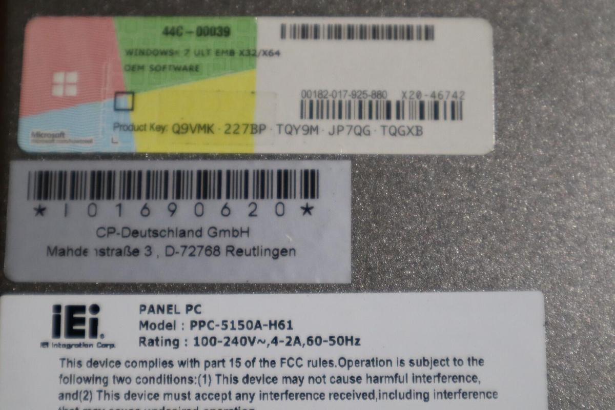 Used IEI INTEGRATION CORP PPC-5150A / PPC-5150A-H61-I5/R-R20 NEW WITH BOX STOCK H795