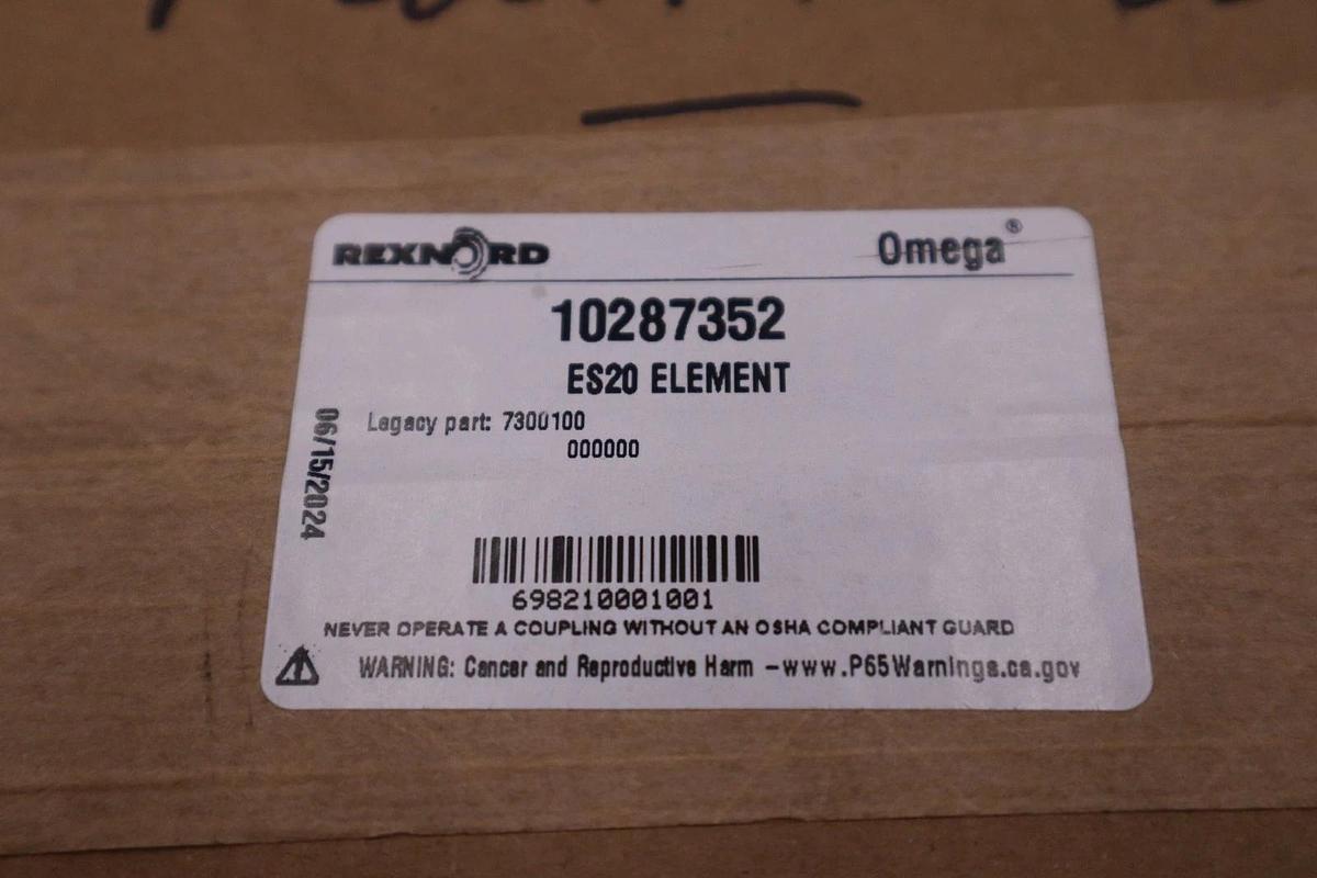Used NEW REXNORD 10287352 OMEGA ES20 COUPLING ELEMENT STK GF4