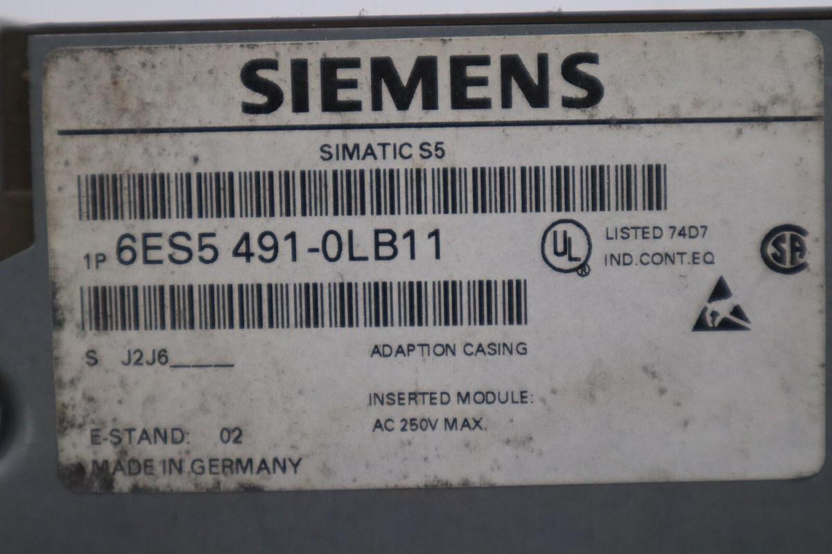 Used LOT OF 3 - Siemens 6ES5 491-0LB11 SIMATIC S5 Adapter Casing STOCK 5409