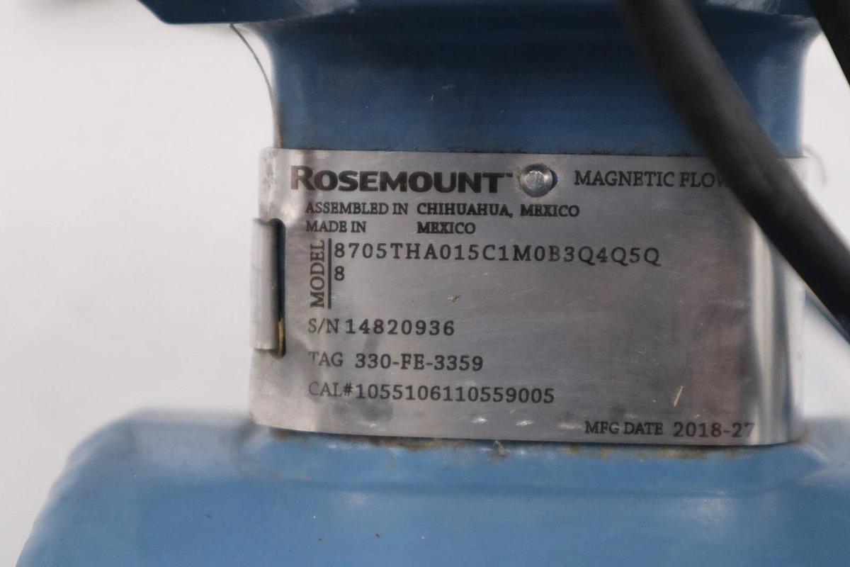 Used Rosemount 8705 Series 8705THA010C1M0B3Q4Q5Q8 Magnetic Flowtube STOCK H1921