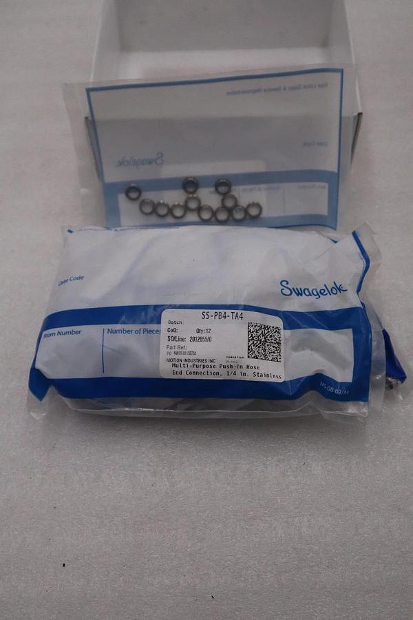 Used BOX OF 12 - SWAGELOK SS-PB4-TA4 / SSPB4TA4 - NEW IN BOX - STOCK GF590A
