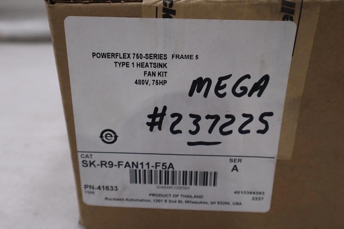 Used ALLEN BRADLEY SK-R9-FAN11-F5A FAN KIT HEAT SINK 480 VAC 75 HP - STOCK GF249