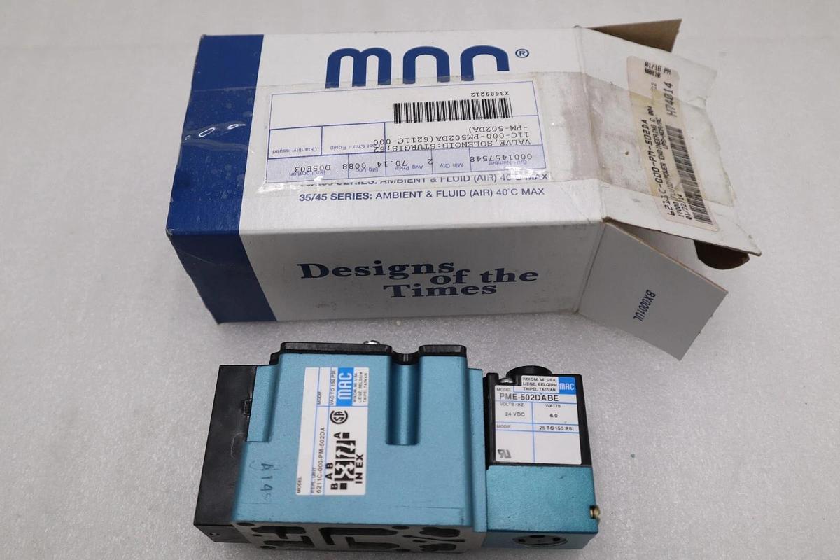 MAC 6211C-000-PM-502DA W/ PME-502DABE SOLENOID VALVE 6200 SERIES NEW IN BOX