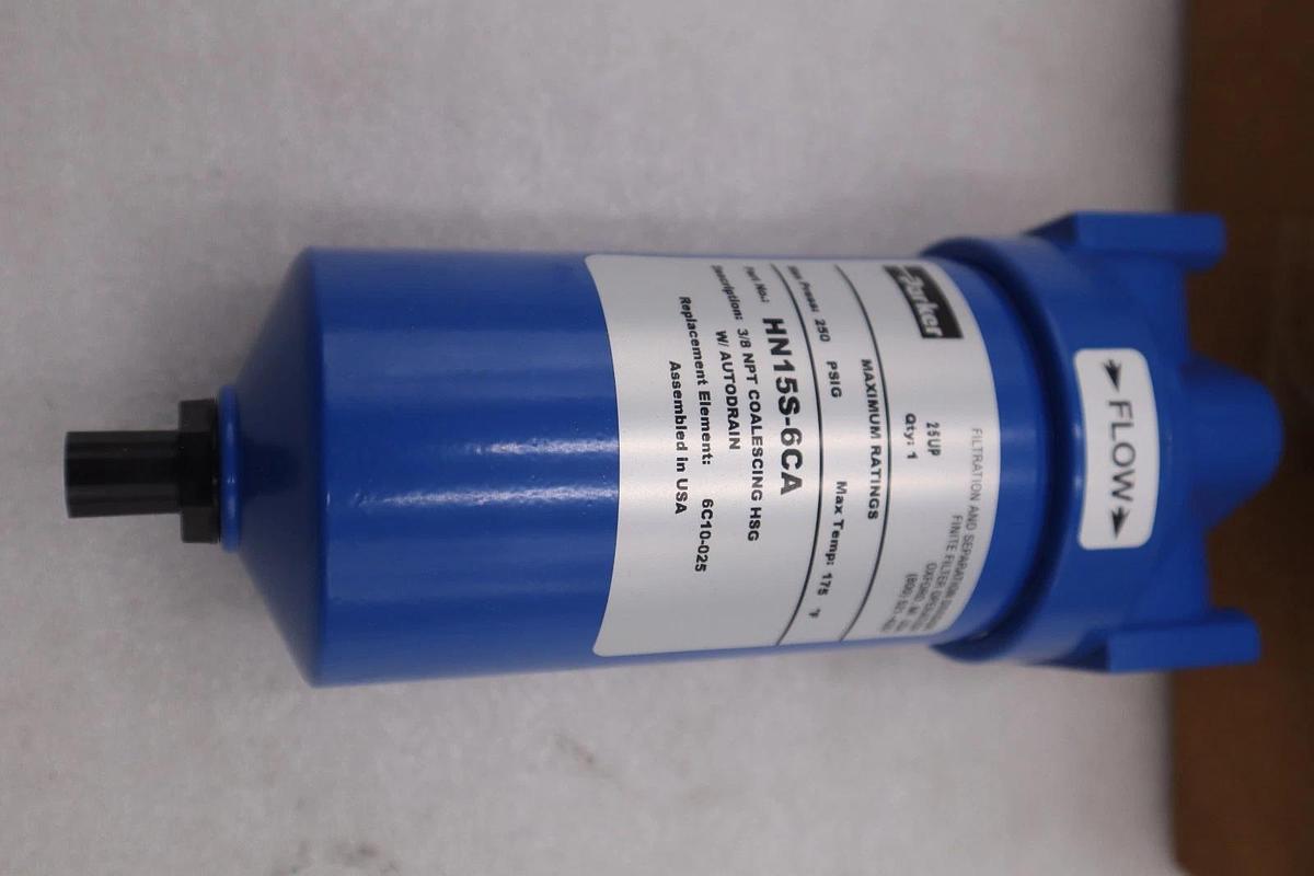Used PARKER HN15S-6CA COALESCING FILTER HOUSING 3/8" NPT CONNECTION - STOCK GF1138