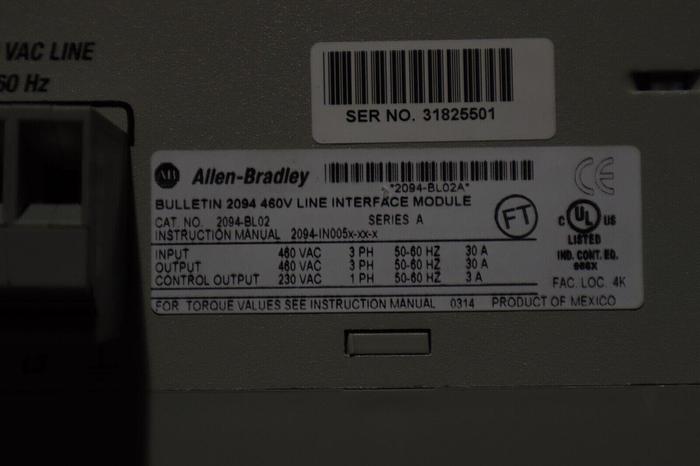 NEW Allen Bradley 2094-BL02 Kinetix 6000 460V Line Interface Module SER A #2228