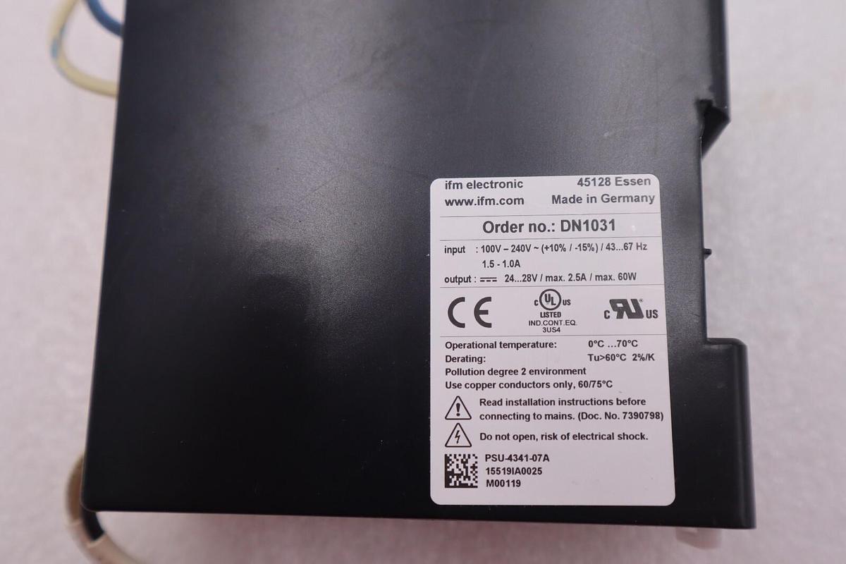 Used EFECTOR PSU-1AC/24VDC-2,5A-DN1031 POWER SUPPLY STOCK L-244-A