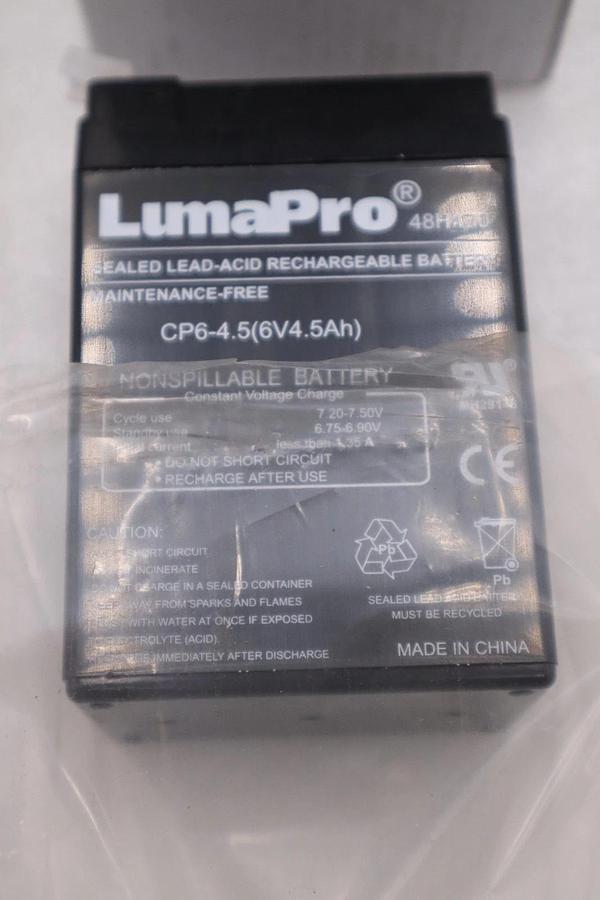 NEW OPEN BOX LUMAPRO 48H470 SEALED LEAD ACID RECHARGEABLE BATTERY K-775CC
