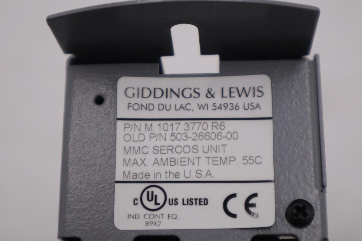 Giddings & Lewis M.1017.3770 R6 503-26606-00 MMC Sercos Unit STOCK 2890A