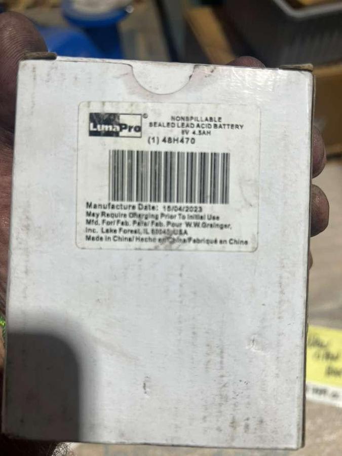 Used NEW OPEN BOX LUMAPRO 48H470 SEALED LEAD ACID RECHARGEABLE BATTERY K-759CC
