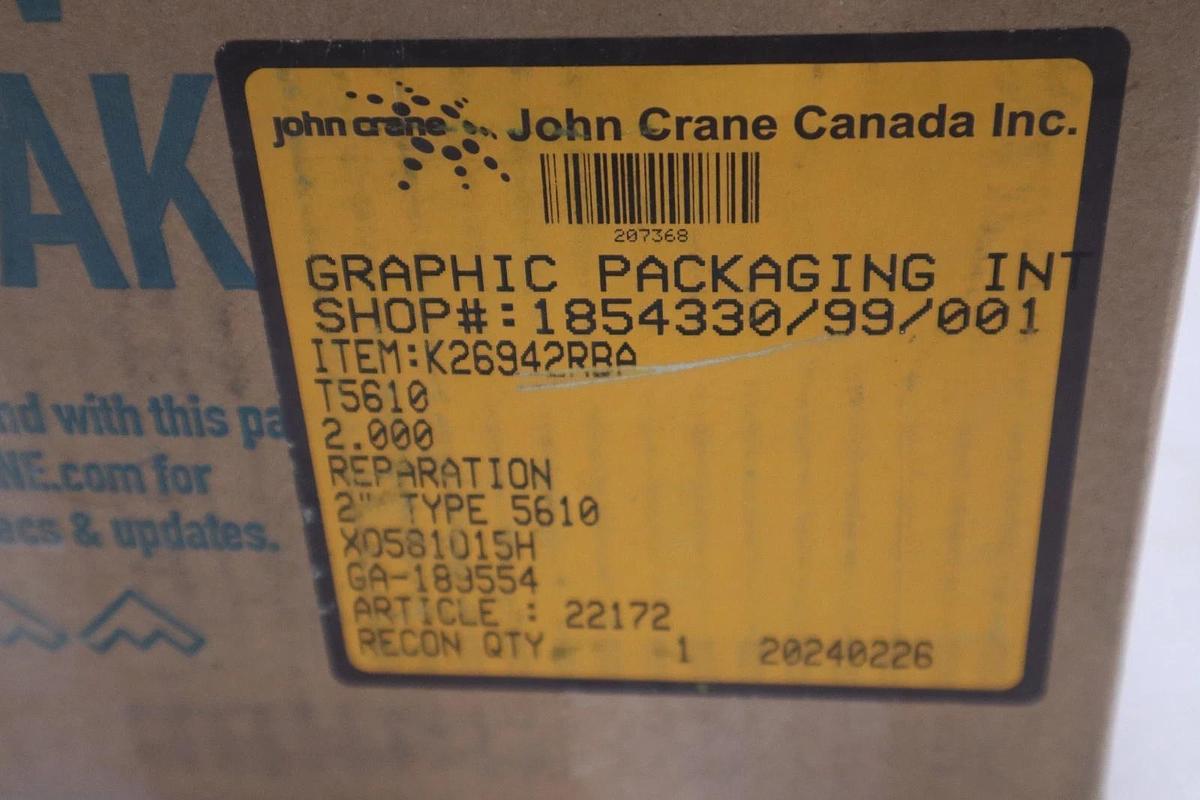 Used John Crane TYPE 5610 SIZE 2" X0581015H - NEW IN BOX - STOCK GF913