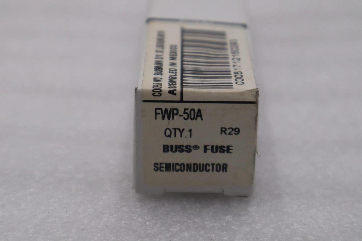Used LOT OF 2 - Bussmann FWP-50A 50 Amp Semiconductor Fuse - STOCK 5847A