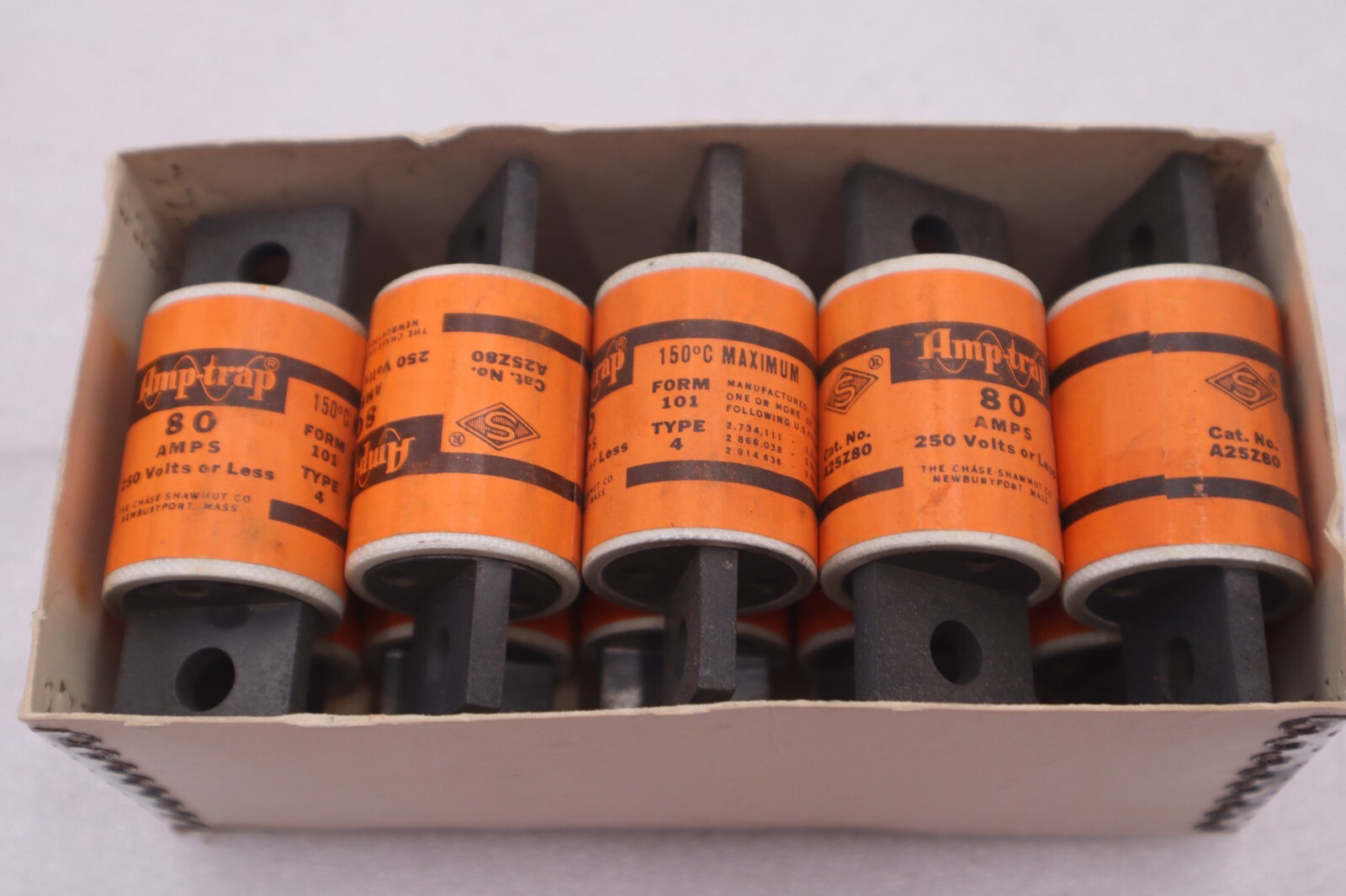 Used Shawmut Amp Trap Model A25Z80 Fuses 80AMPS 250Volts or Less #3668