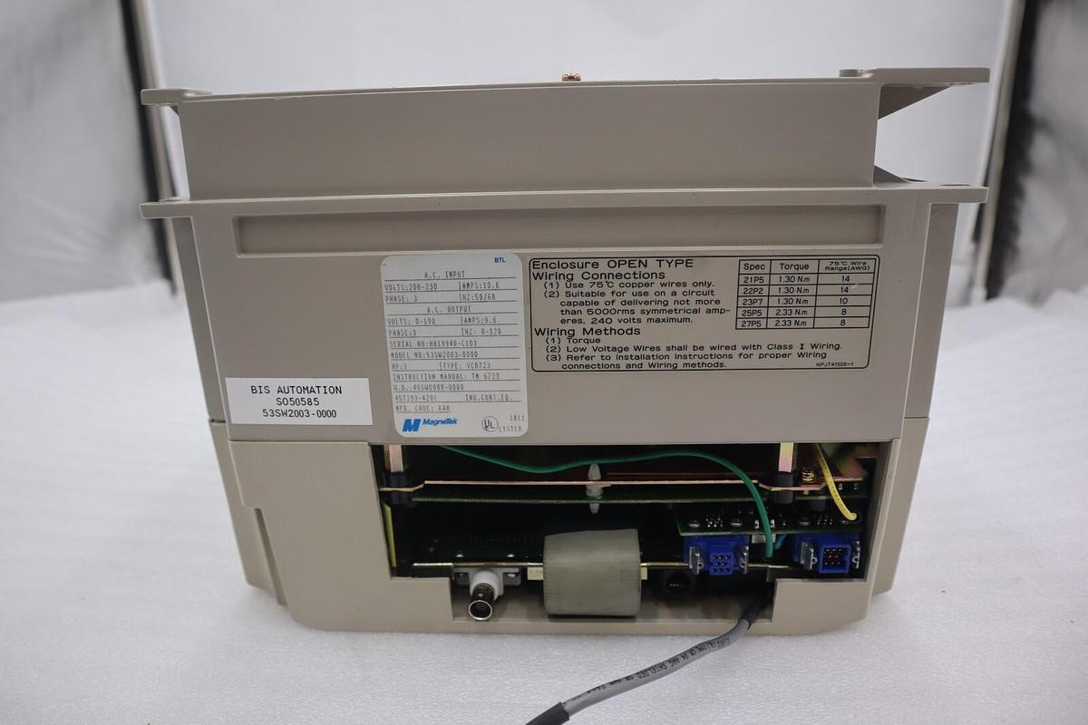 Used MAGNETEK 53SW2003-0000 VCD 723 3 PHASE AC DRIVE/45SW0000-0000 3HP STOCK 4777