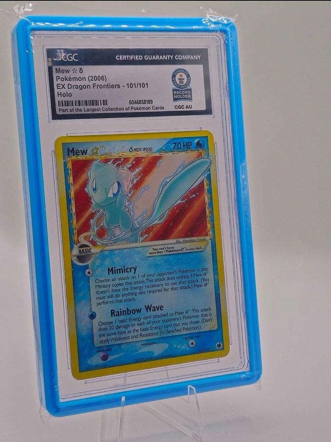 Used Mew [Gold Star] Pokemon 2006 EX Dragon Frontiers 101/101 Holo World Record CGC