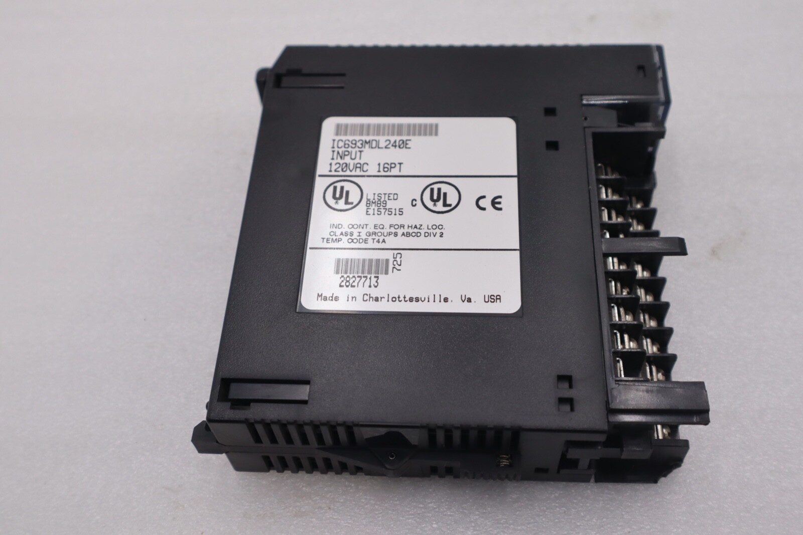 Used GE FANUC IC693MDL240 INPUT MODULE 16PT 120VAC STOCK #L-558-C