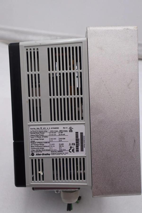 Used ALLEN BRADLEY 20AD2P1A0AYNAEG0 POWERFLEX 70 ADJUSTABLE FREQUENCY AC DRIVE #2948