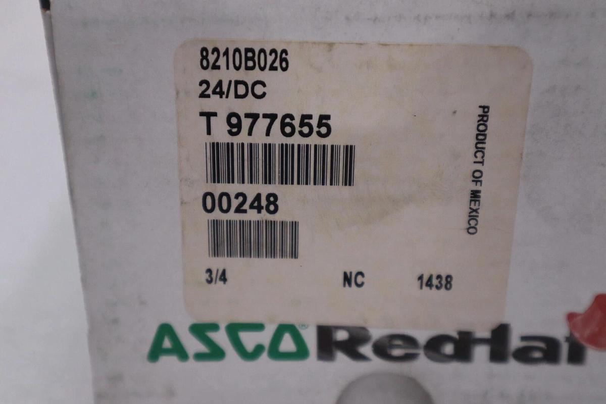 New ASCO 8210B026 Solenoid Valve, 3/4" NPT 120AC (FOUR AVAILABLE) STOCK H847