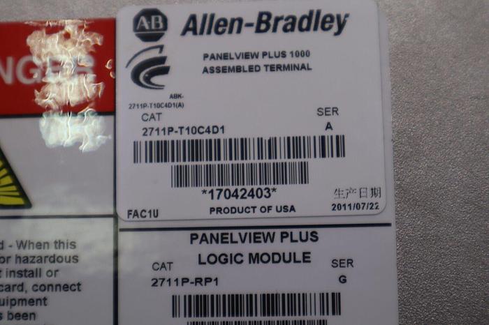 Used AB 2711P-RDT10C W/ 2711P-T10C4D1 PanelView Color Touch Display Module STOCK 4809