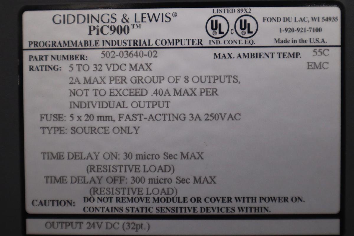 Used DANAHER GIDDINGS AND LEWIS 502-03641-02R0 / 5020364102R0 PIC900 STOCK GF-2036A