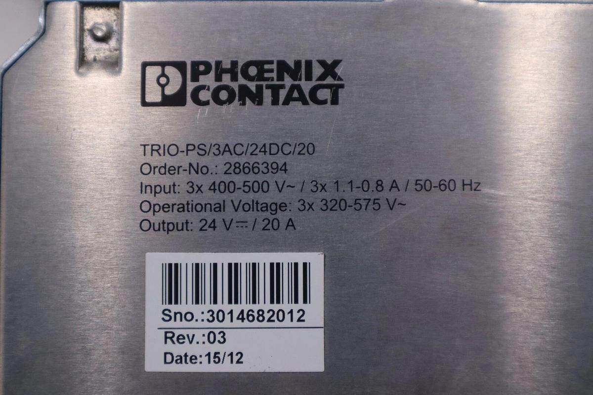NEW PHOENIX CONTACT TRIO-PS/3AC/24DC/20 POWER SUPPLY STOCK H108
