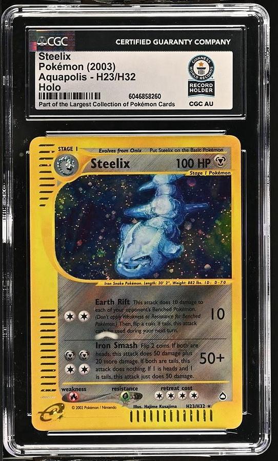 Used 2003 Steelix H23/H32 HOLO RARE Aquapolis Pokemon Card CGC WORLD RECORD 1/1