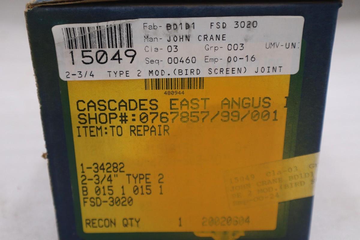 JOHN CRANE FSD-3020 2-3/4" TYPE 2 - NEW IN BOX - STOCK GF494A