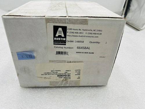 AUSTIN 666HCAL Junction Box 6x6x6 Enclosure-Clamp #K-778