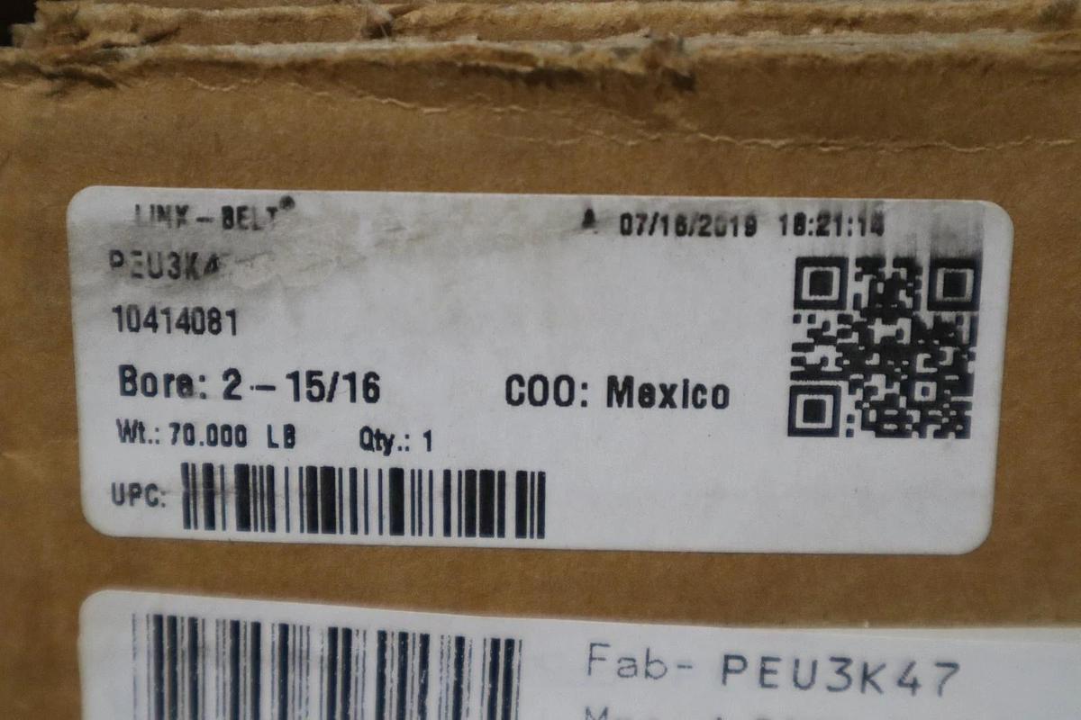 Used Link-Belt Bearings Rexnord PEU3K47 Pillow Block Ball Bearing - STOCK SGF109