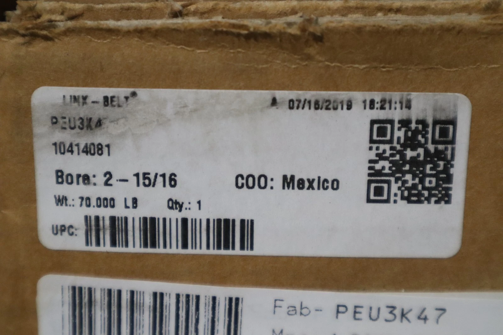 Used Link-Belt Bearings Rexnord PEU3K47 Pillow Block Ball Bearing - STOCK SGF109