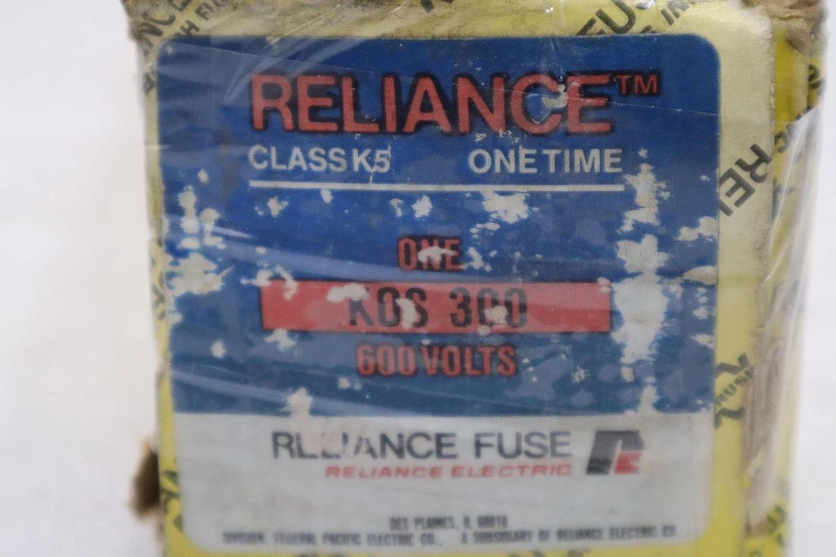 Used Reliance Fuse KOS 300/ KOS-300 600VAC - NEW IN BOX - STOCK 4952