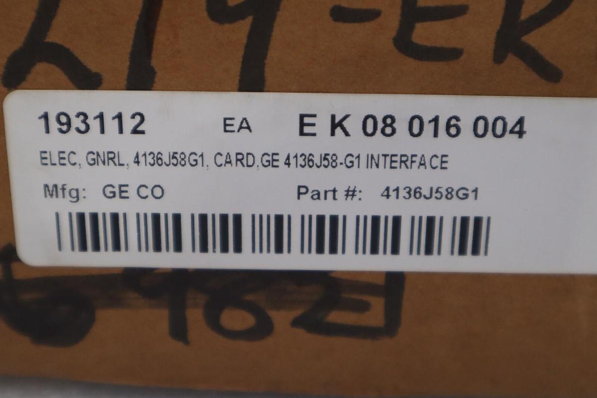 NEW GENERAL ELECTRIC 4136J58-G1 INTERFACE BOARD STOCK G524