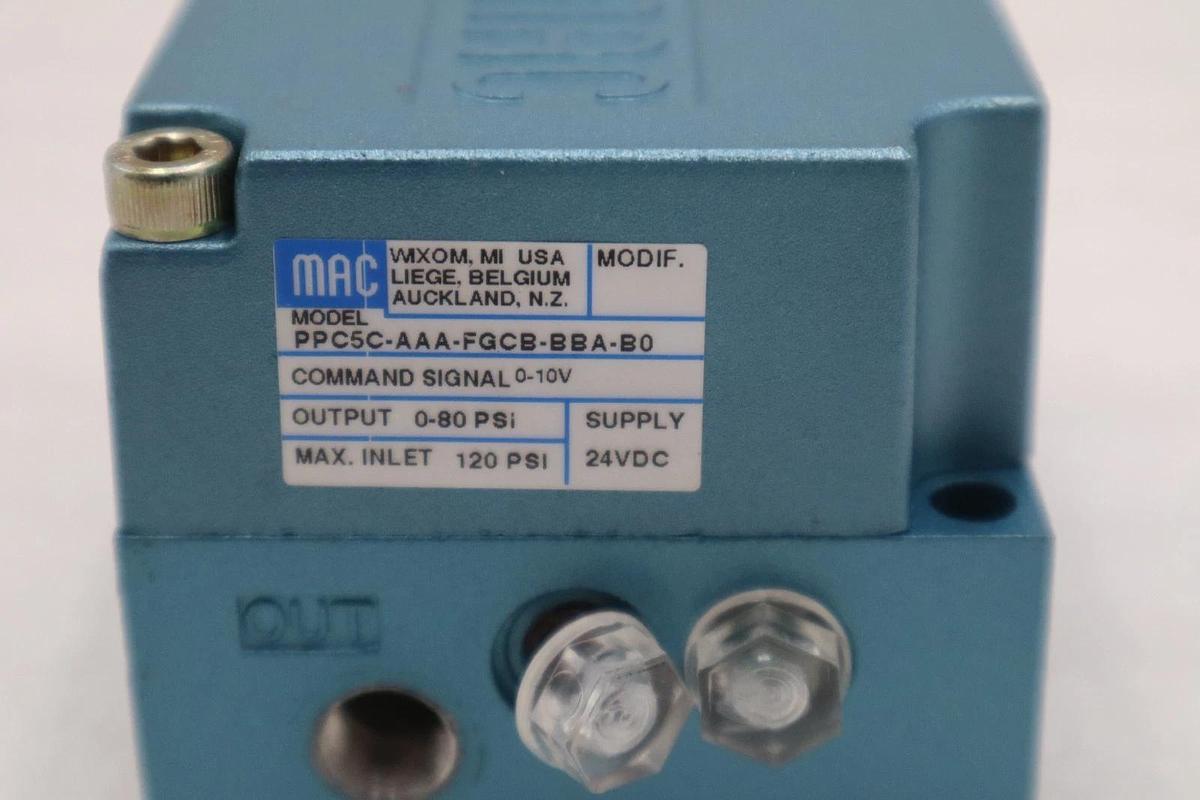 Used MAC PPC5C-AAA-FGCB-BBA-B0 PROPORTIONAL PRESSURE CONTROL ANALOG - STOCK GF261A