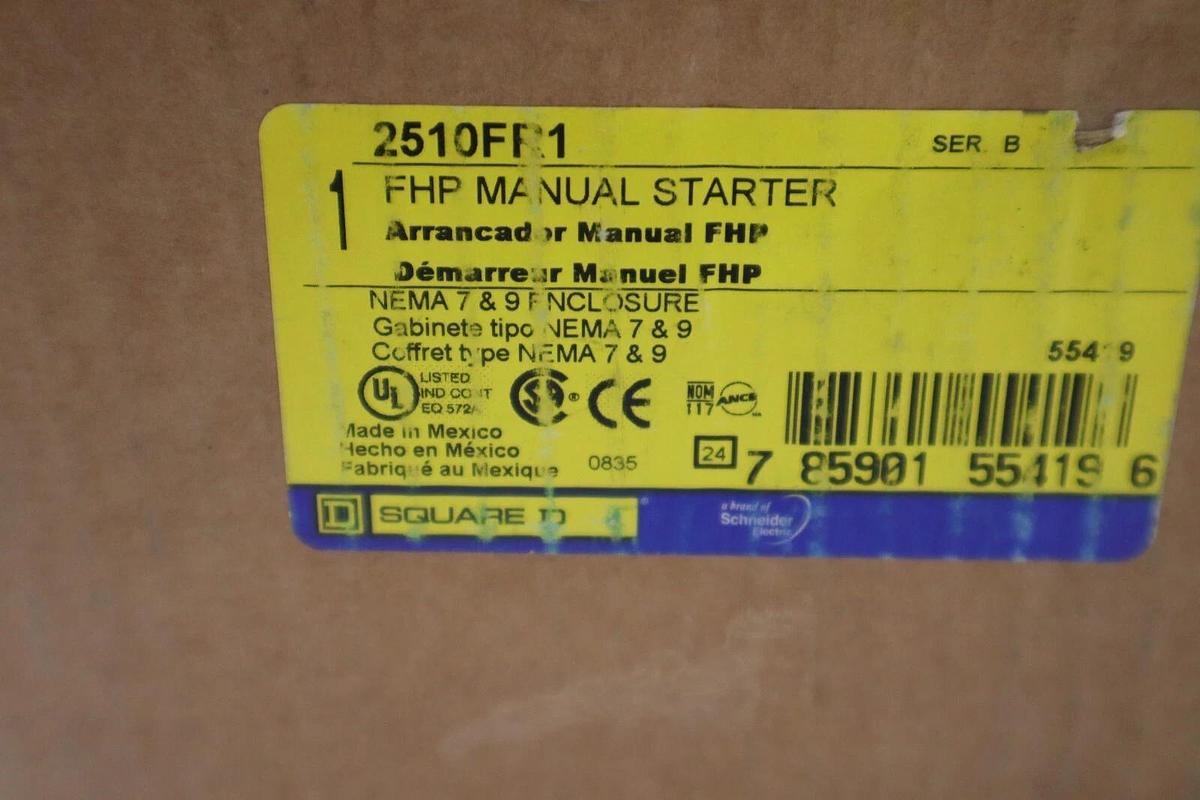 Square D 2510FR1 Manual Starter - NEW - FREE SHIPPING STOCK G182A