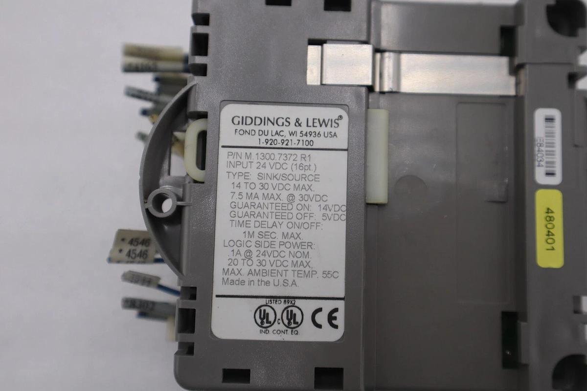 Used GIDDINGS & LEWIS M.1300.7372 R1 Input Module 24VDC SINK/SOURCE STOCK 622-D