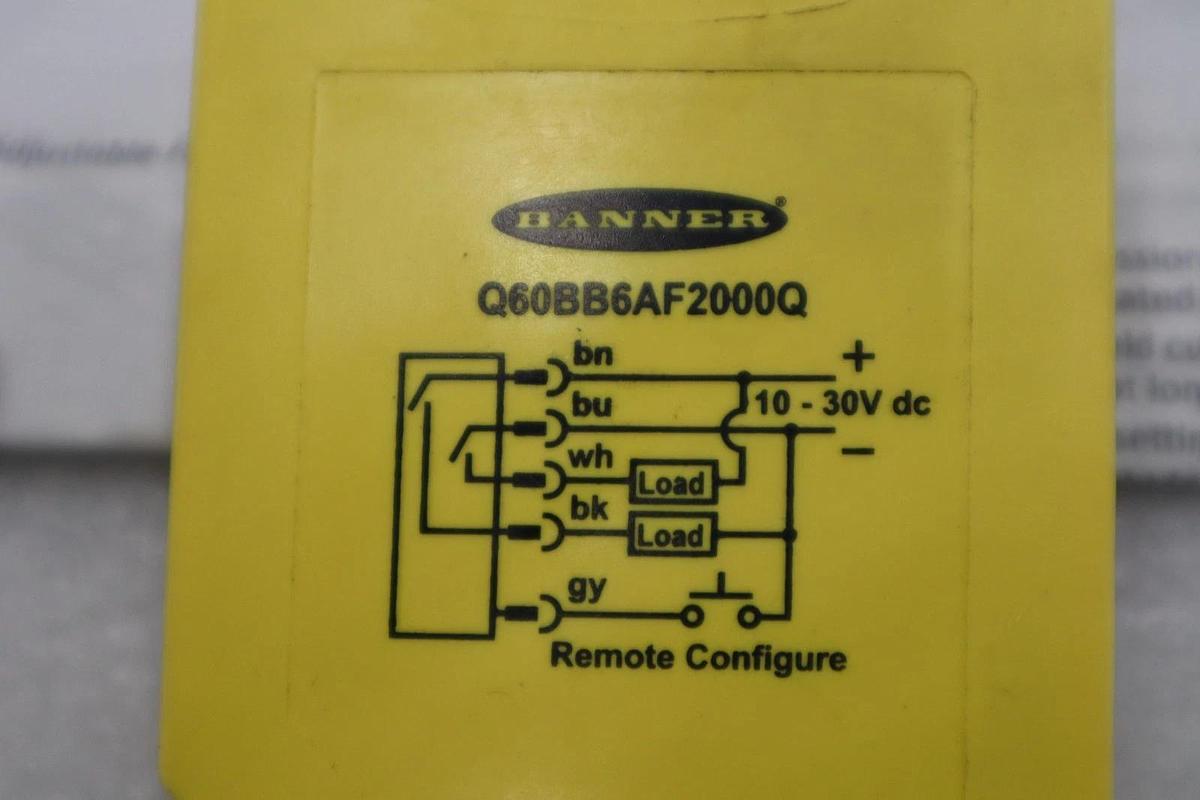 Used BANNER ENGINEERING Q60BB6AF2000Q 63001 10-30VDC - STOCK K763CC