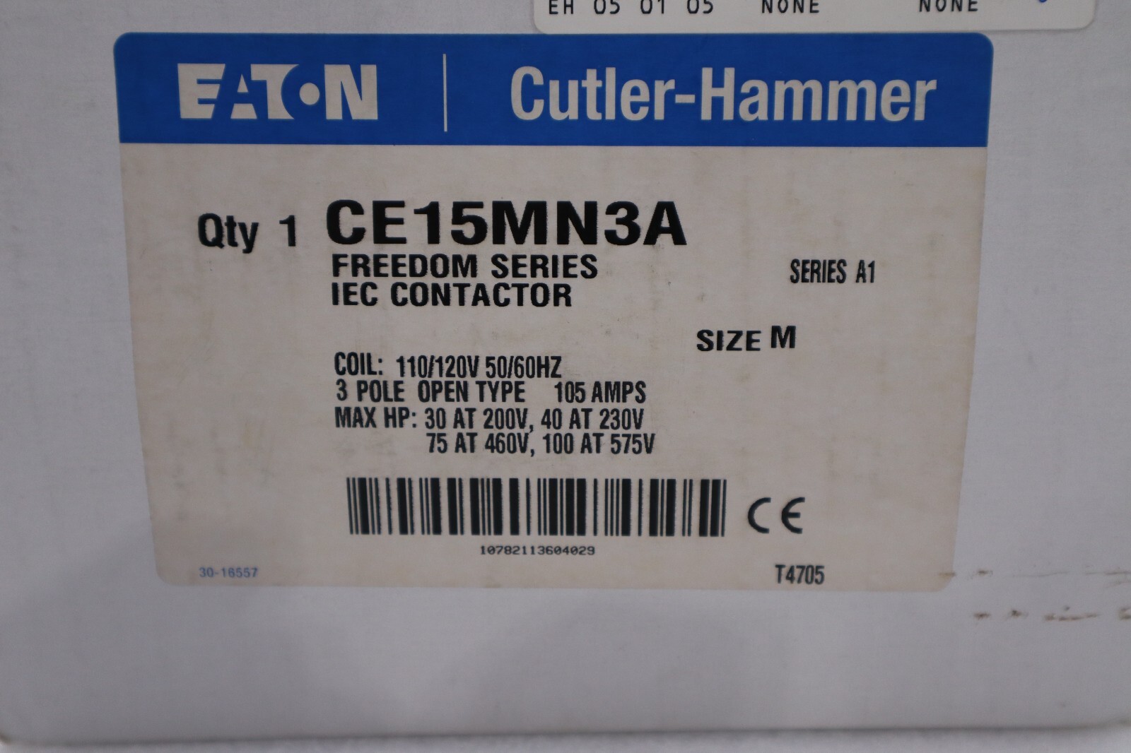 NEW Cutler-Hammer CE15MN3A Series A1 Freedom Series IEC Contactor Size M #G80