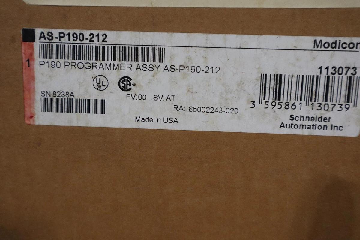 Used NEW IN BOX SCHNEIDER ELECTRIC AS-P190-212 / ASP190212 STOCK G29B