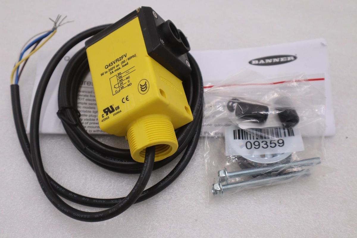 BANNER ENGINEERING Q45VR2FV VISIBLE RED GLASS FIBER OPTIC - STOCK GF1024