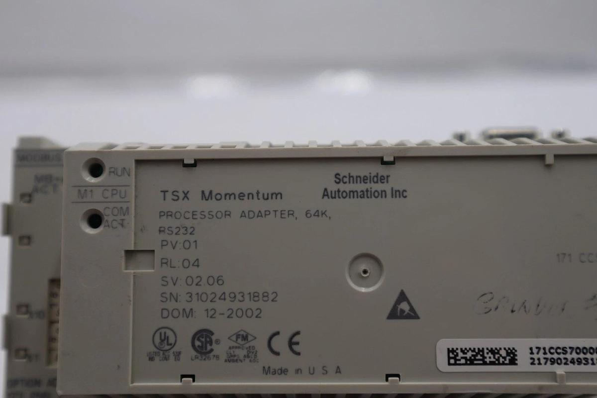 Used Schneider Electric 170ADM35010 PLC I/O Base 24VDC-16PT IN/OUT #4103