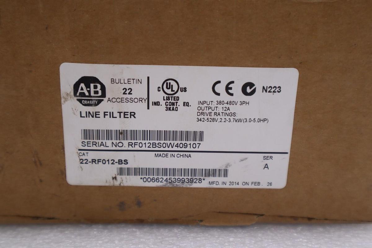 NEW ALLEN BRADLEY LINE FILTER SERIES A 22-RF012-BS STOCK K-1720