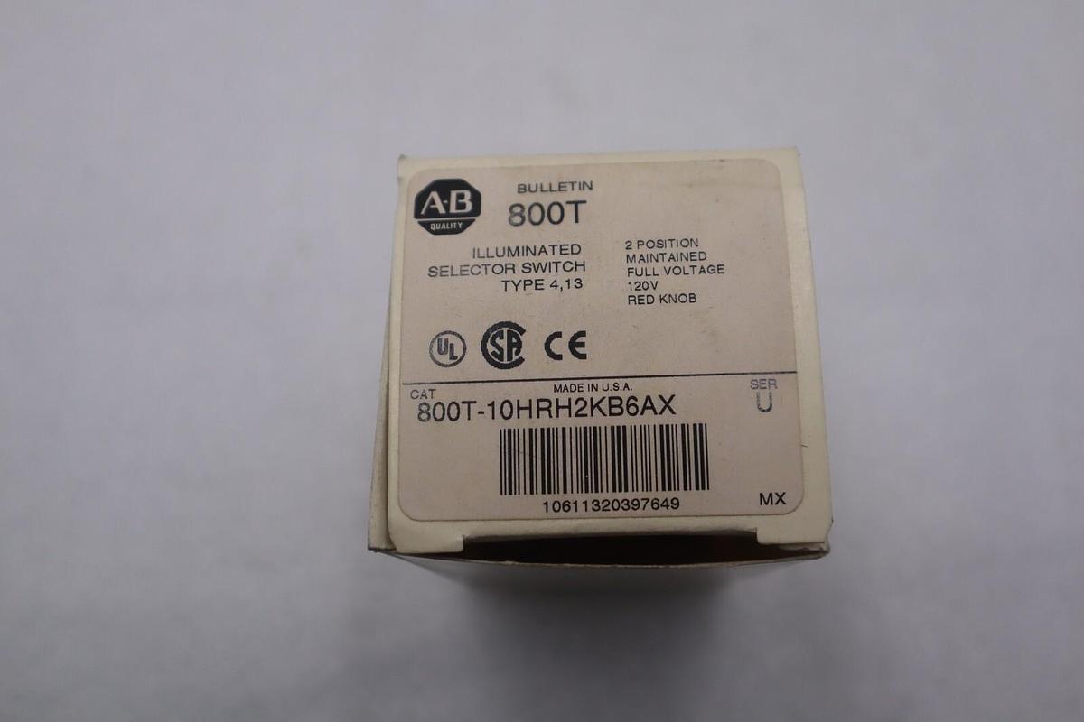 Used Allen Bradley 800T-10HRH2KB6AX ILLUMINATED SELECTOR SWITCH SER U STOCK K-3219