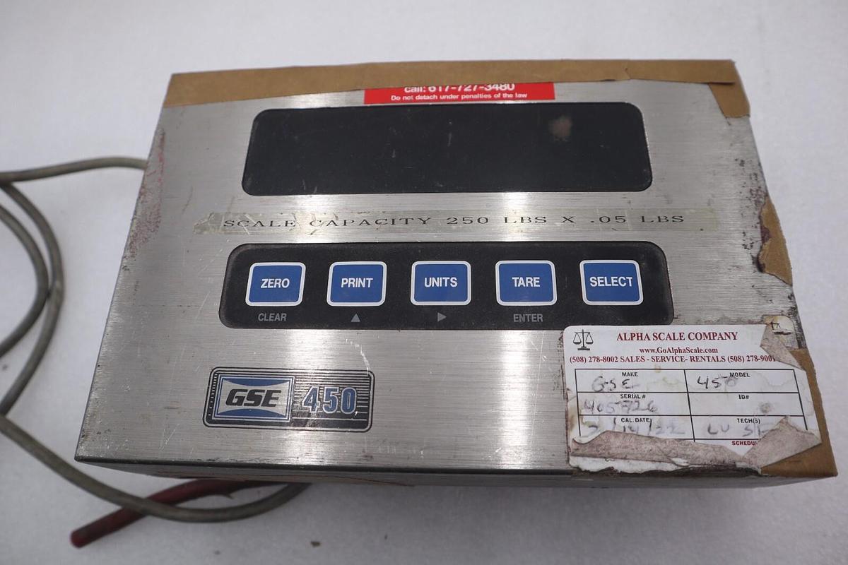 Used GSE 200450-02003 SCALE SYSTEMS SCREEN MODEL 450 STOCK 4401