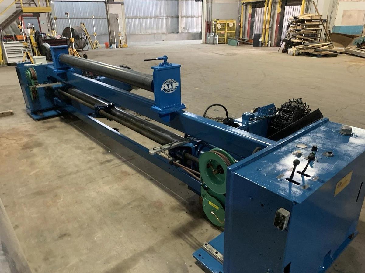 Used A & F MDL. RS-60 105" WIDE X 72" DIAMETER SHAFTLESS FLOOR PICKUP UNWIND STAND