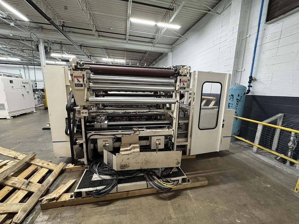 Used 42" WIDE ELSNER ENR-1000 AUTOMATIC REWINDER FOR NONWOVEN WIPES 10" REWIND DIA.