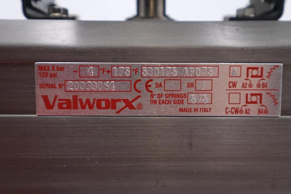 VALWORX 530175 AP075 PNEUMATIC ACTUATOR W/ 529102A SOLENOID 529910A VALVE #007-A