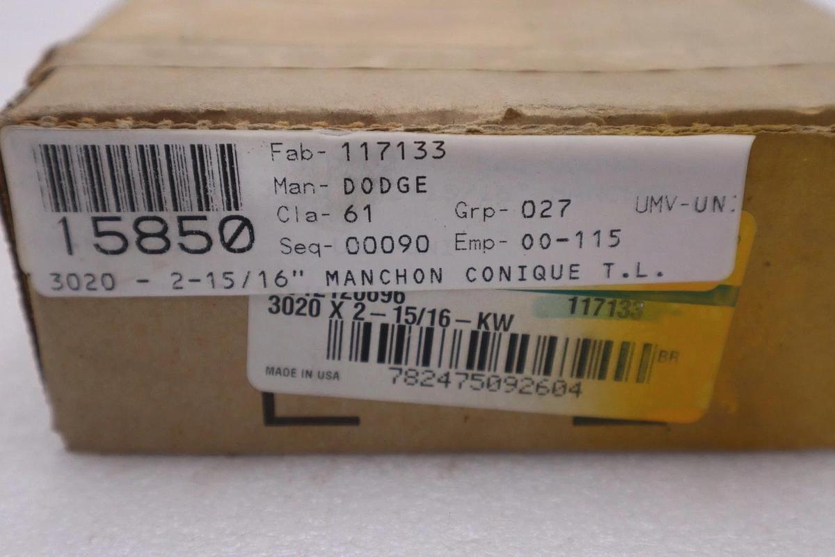 Used Dodge 117133 3020 X 2-15/16 KW Taper-Lock Bushing - STOCK GF488A