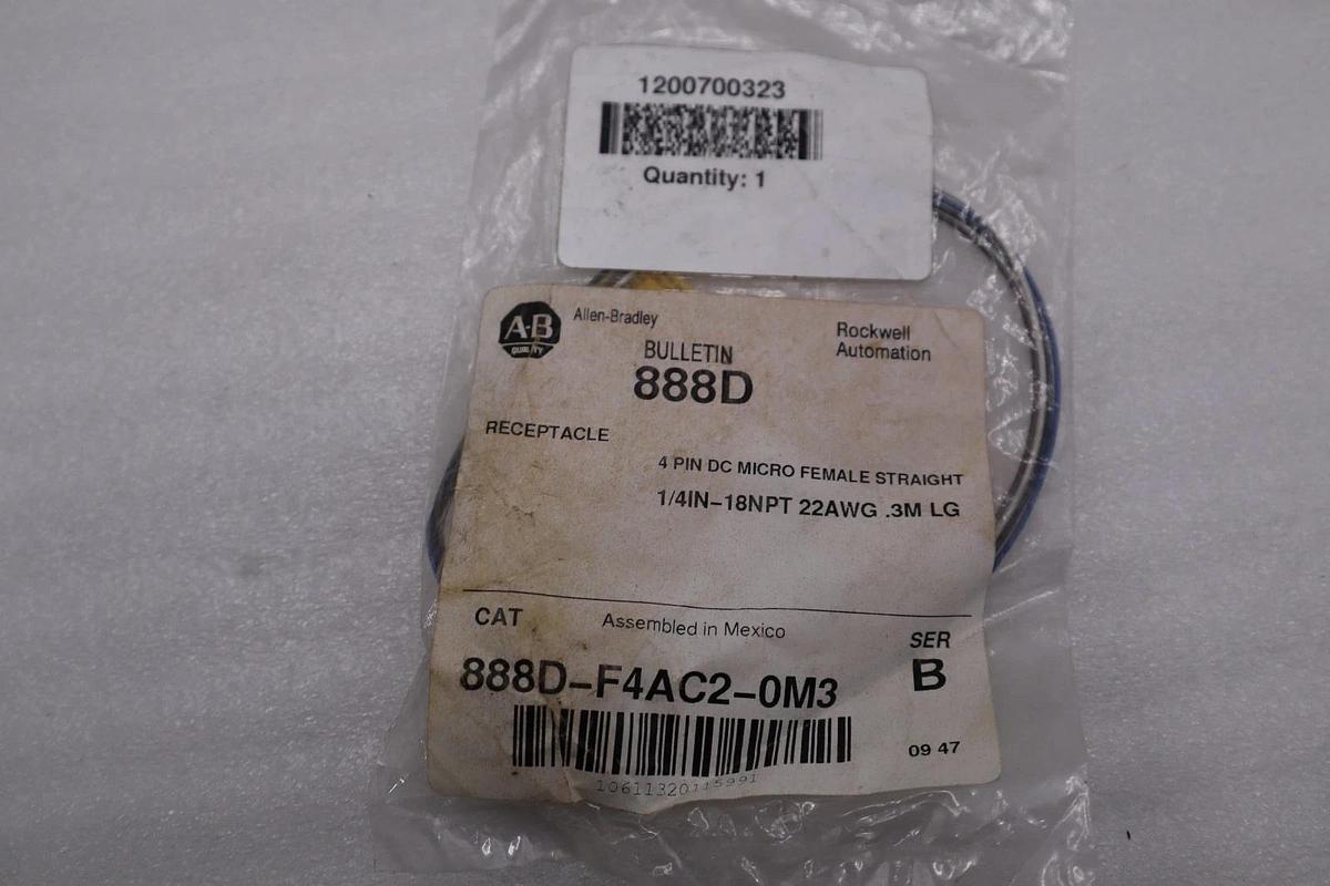Used NEW AB ALLEN BRADLEY 888D-F4AC2-0M3 SER. B STOCK H1531A
