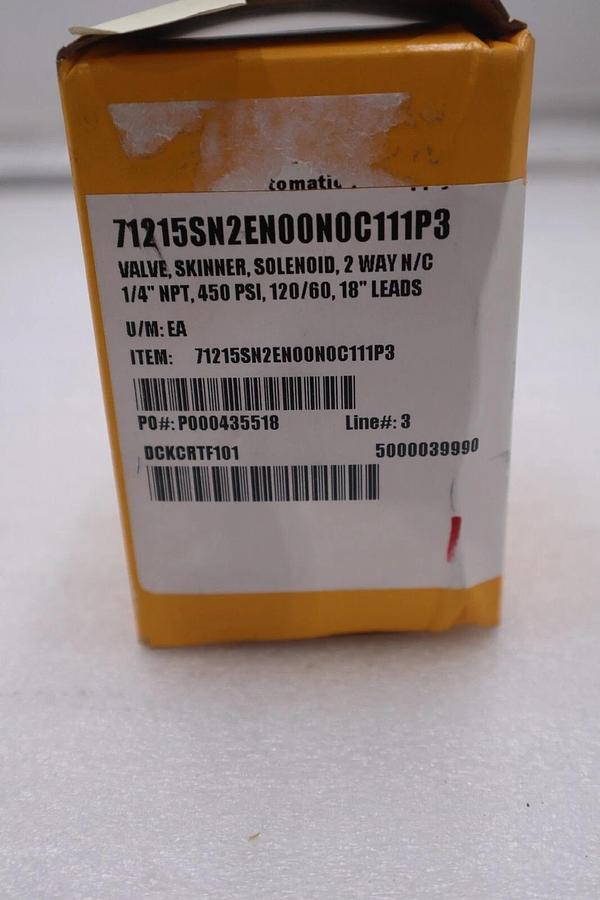 Used NEW IN BOX Parker 71215SN2EN00N0C111P3 Safety Shutoff Valve STOCK G463A