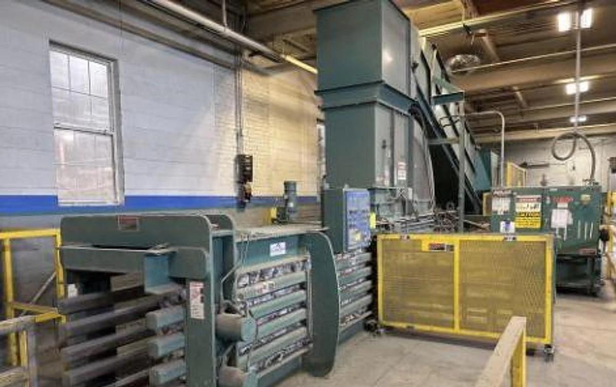 Used SELCO MODEL HLO-128A50T HORIZONTAL AUTOTIE BALER WITH CONVEYOR 50HP 8" CYLINDER